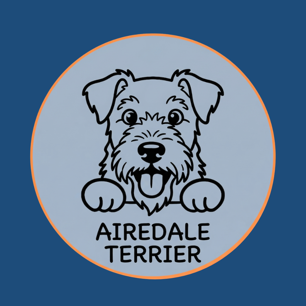 Minimalist Airedale Terrier dog breed icon for website use