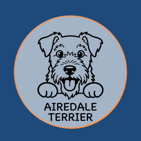 Minimalist Airedale Terrier dog breed icon for website use