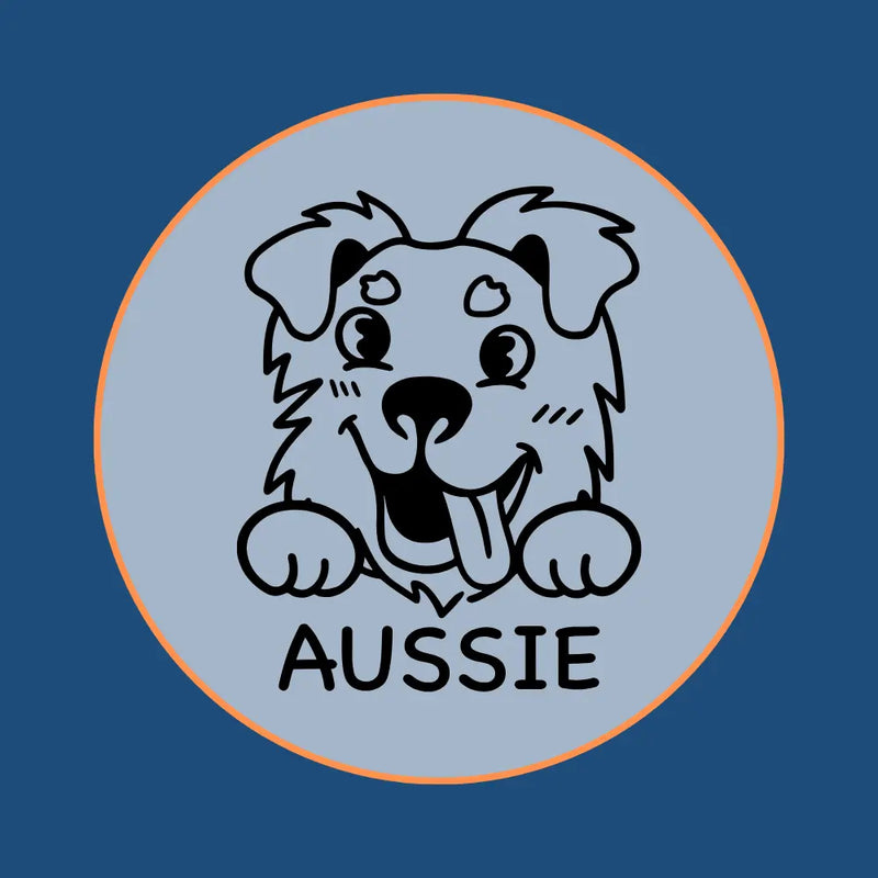 Stylized Australian Shepherd dog head icon with breed features