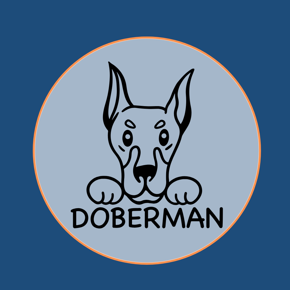 Doberman dog head icon minimalist