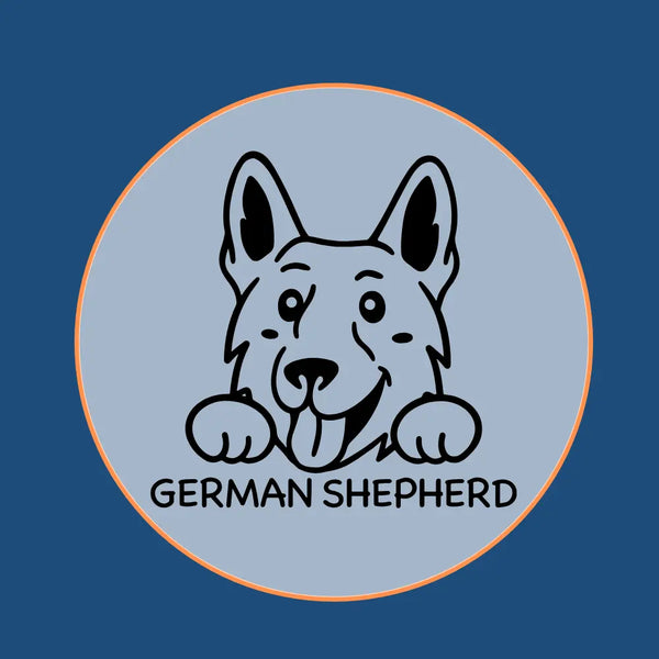 Guard dog German Shepherd breed icon illustration