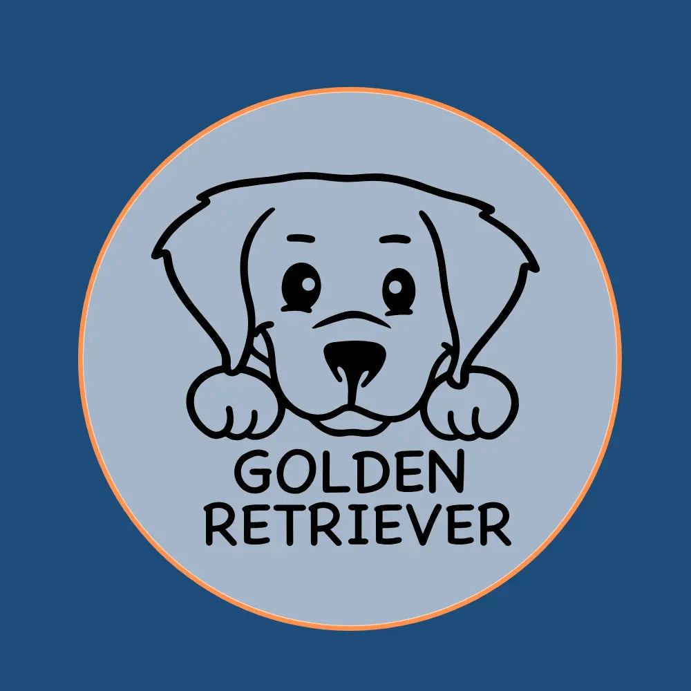 Friendly Golden Retriever dog icon with floppy ears