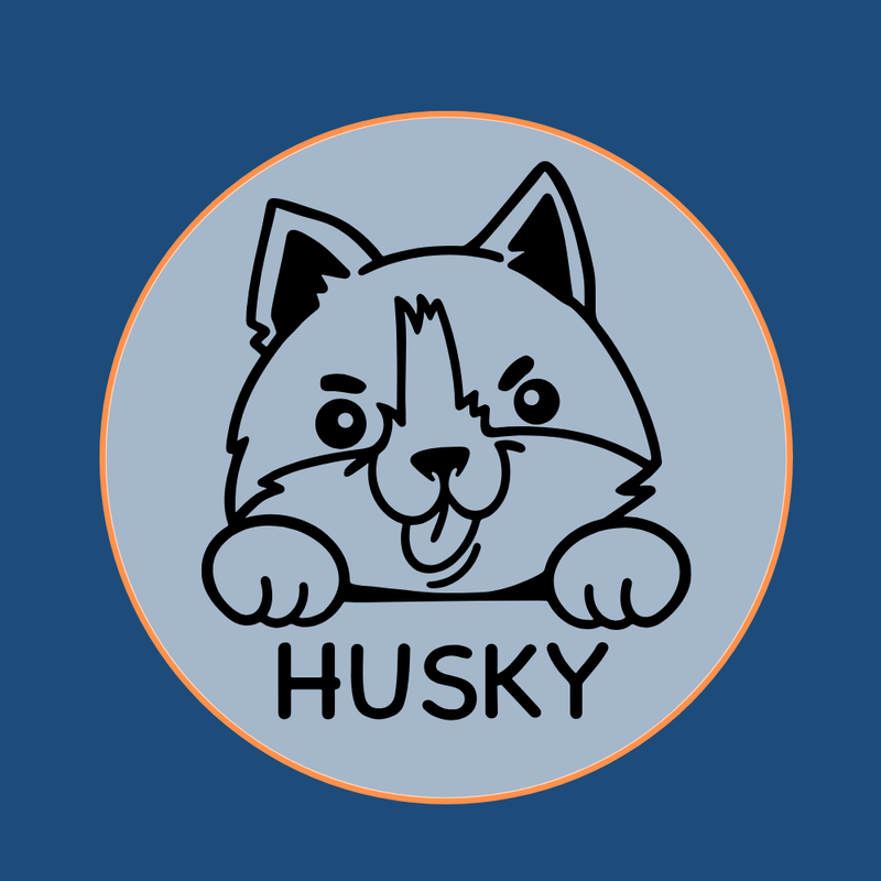 Siberian Husky dog head icon with breed markings