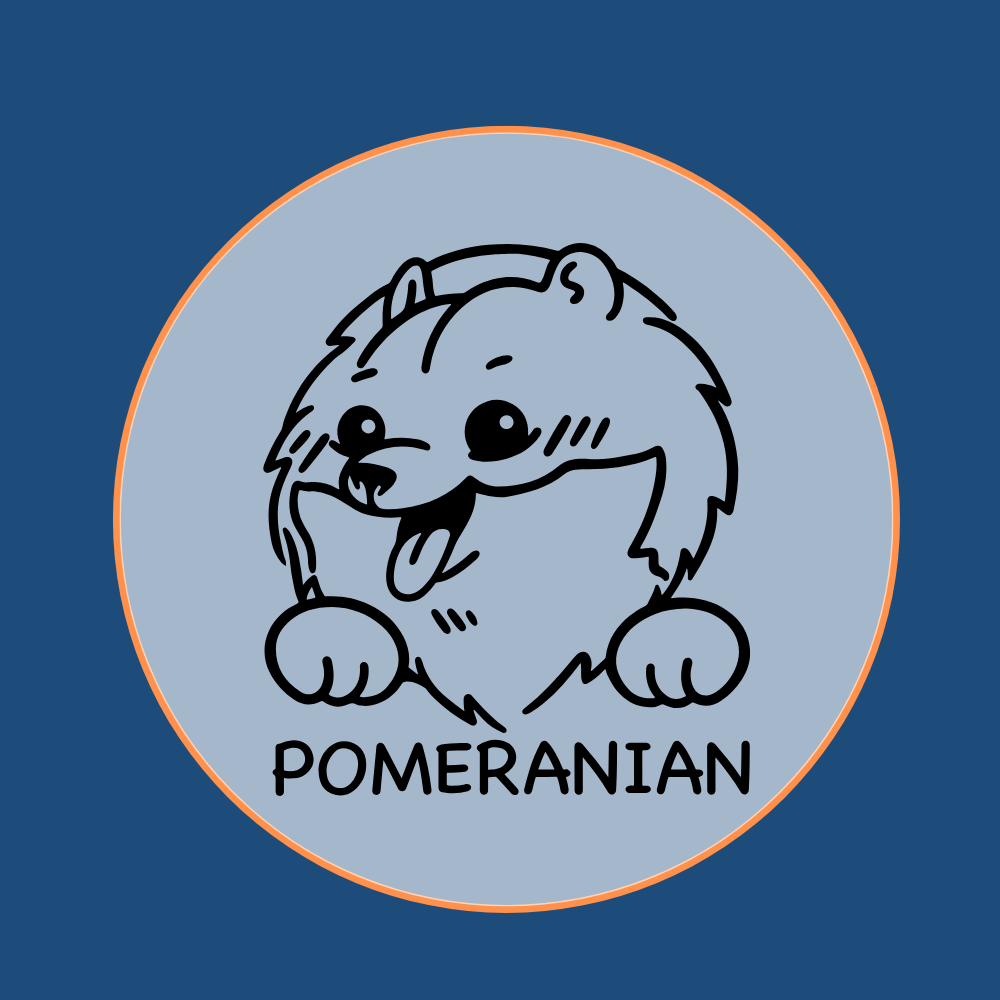 Fluffy Pomeranian dog breed icon