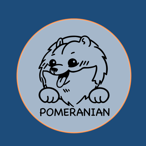 Fluffy Pomeranian dog breed icon