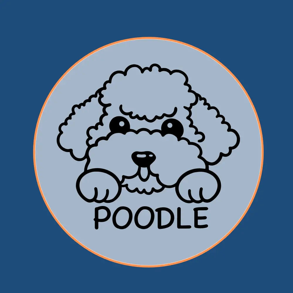 Poodle dog breed head icon