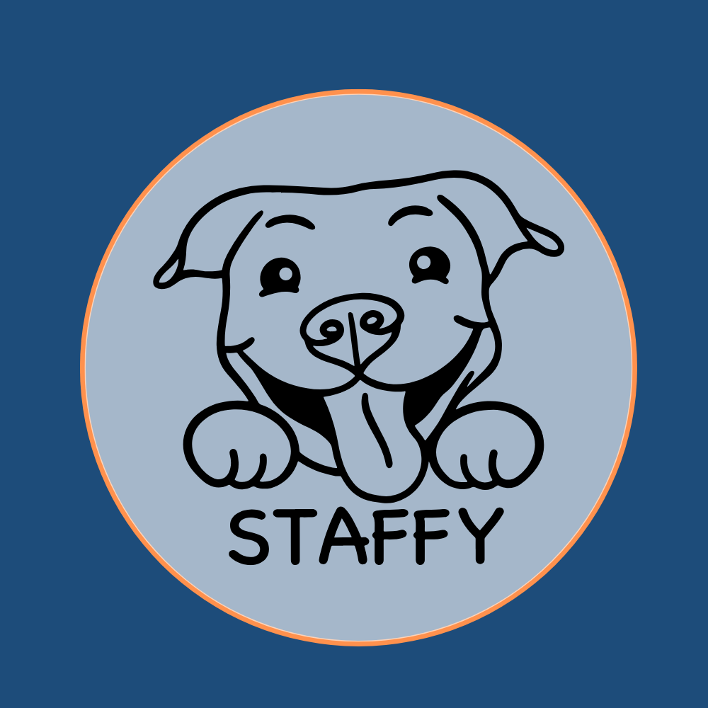 Staffy dog breed head icon illustration