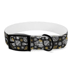 Holiday Ornament Dog Collar — Black & Gold Christmas Pattern