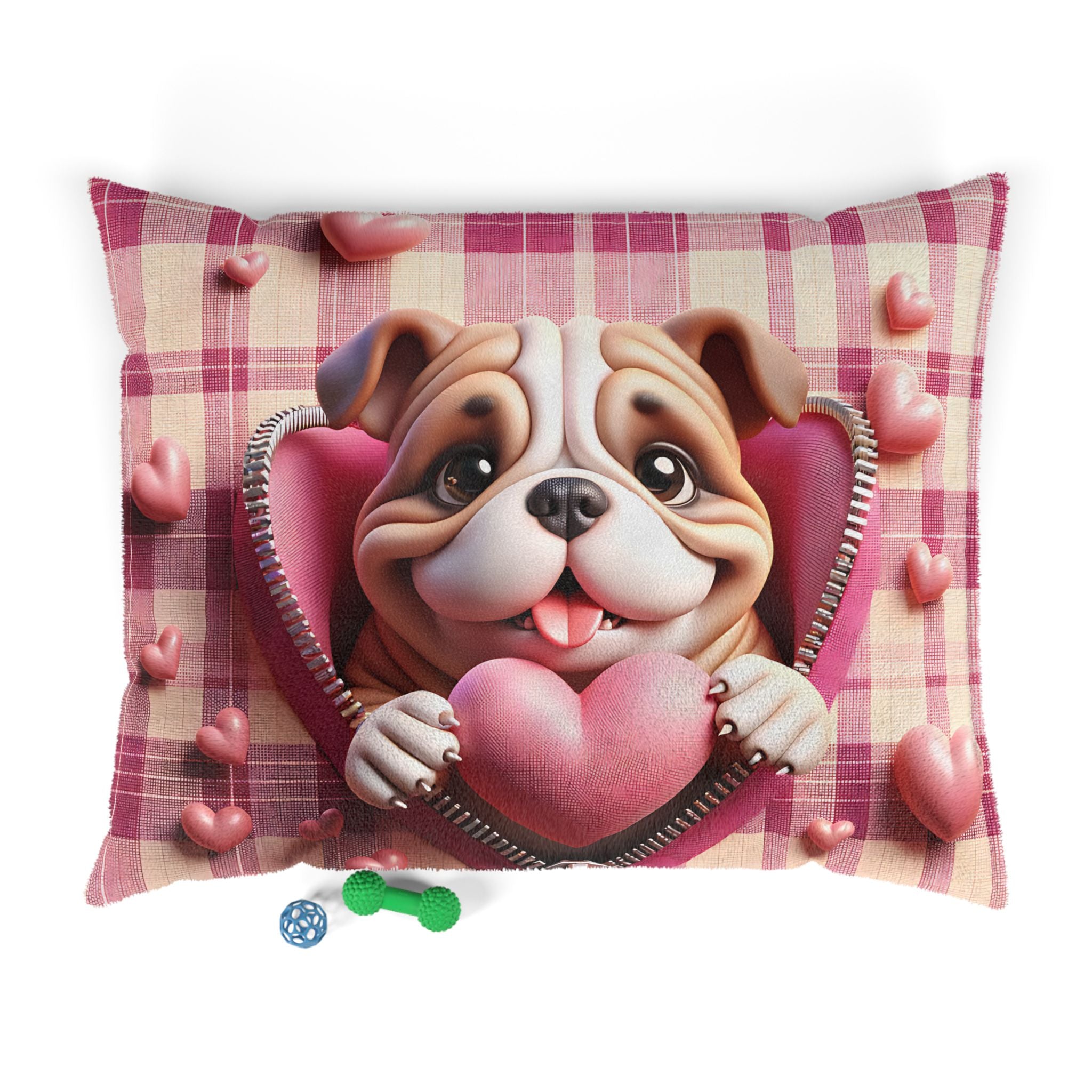 Bulldog Valentine's Dog Bed