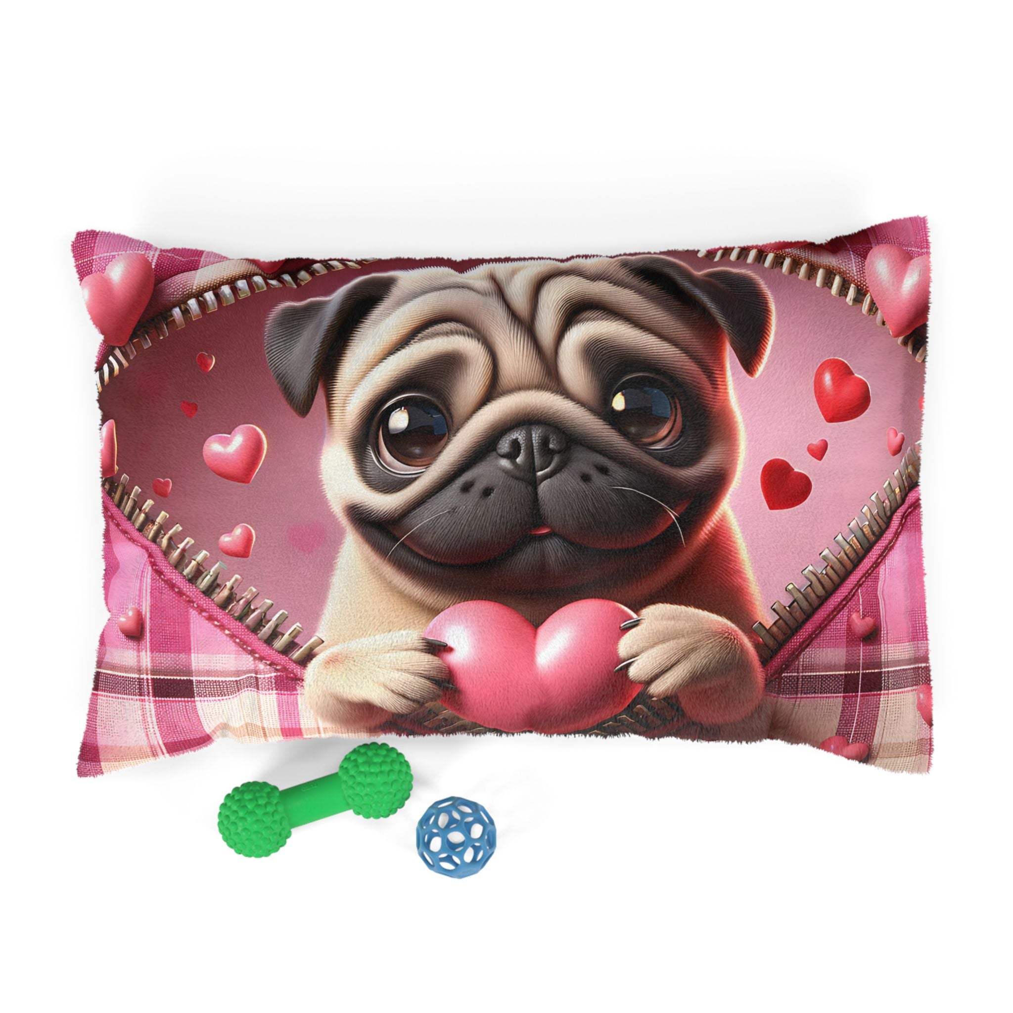 Pug Valentine's Dog Bed