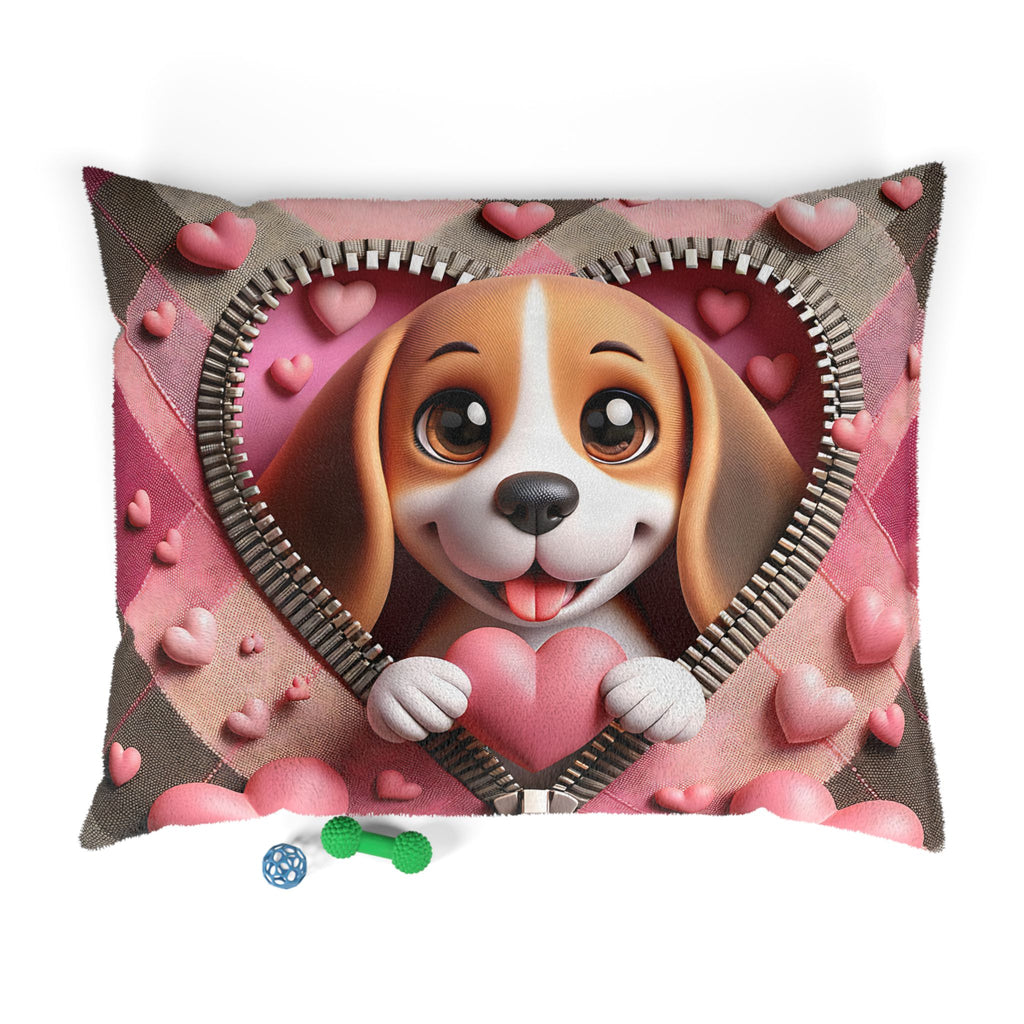 Beagle Valentine's Dog Bed