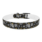 Holiday Ornament Dog Collar — Black & Gold Christmas Pattern