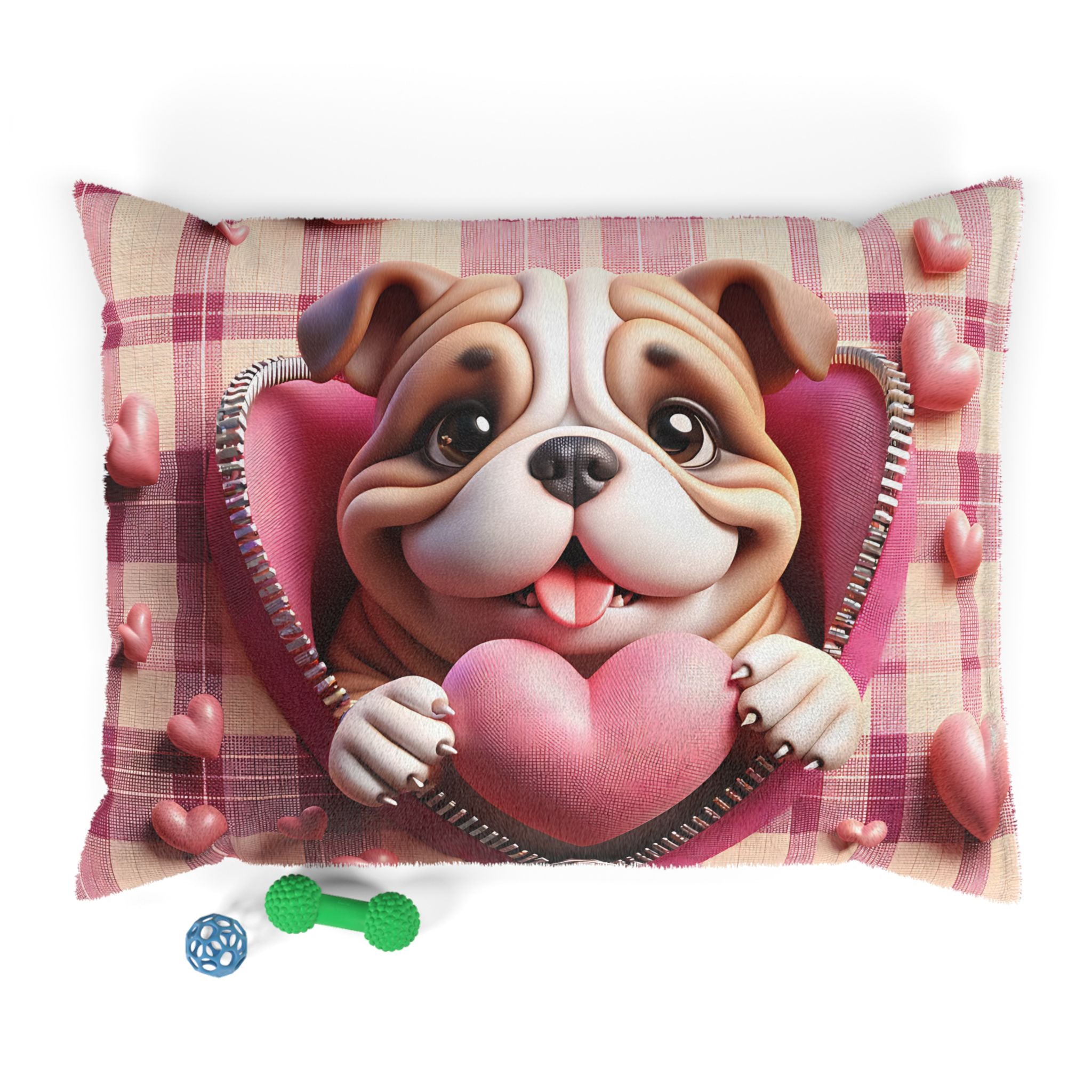 Bulldog Valentine's Dog Bed