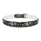 Holiday Ornament Dog Collar — Black & Gold Christmas Pattern