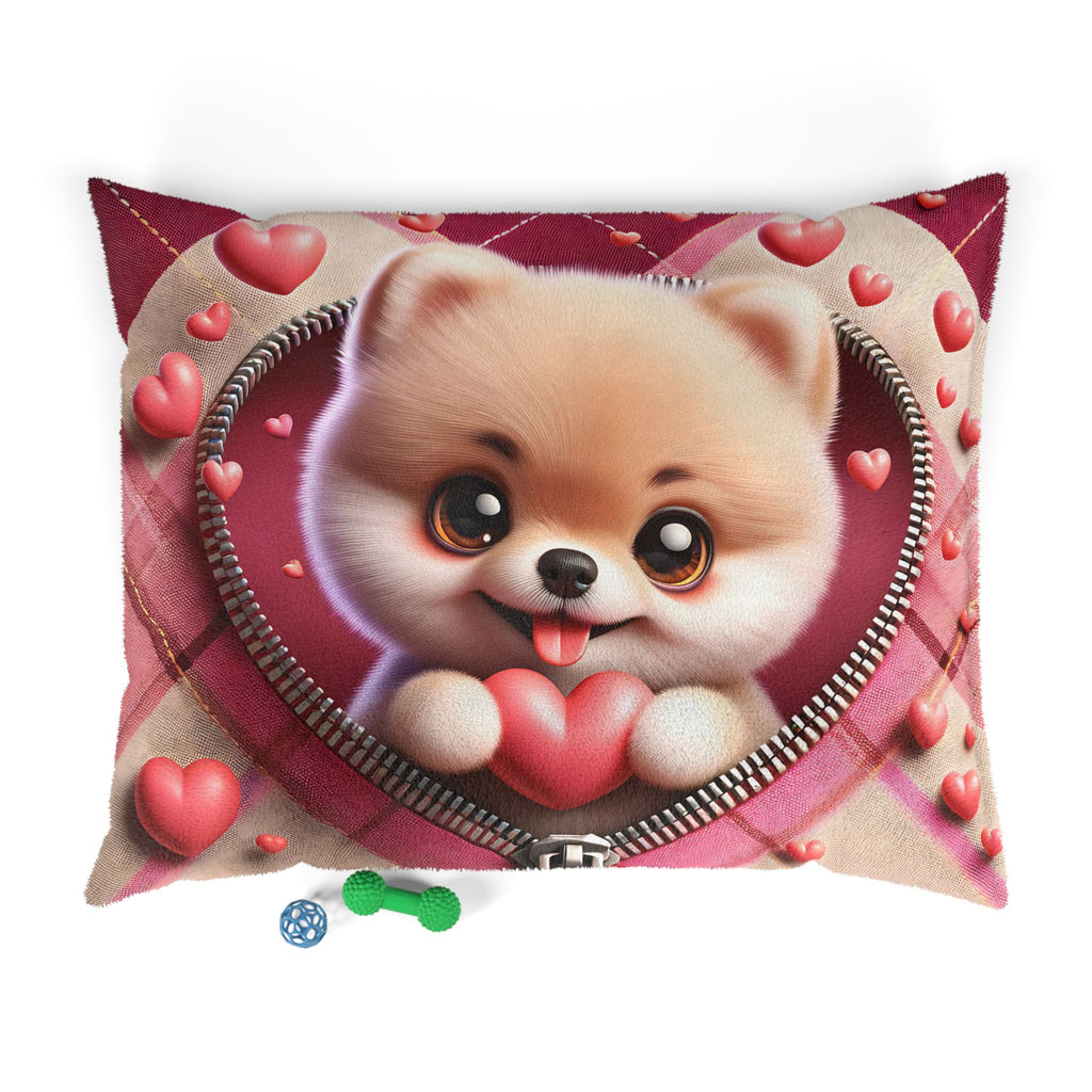 Pomeranian Valentine's Dog Bed