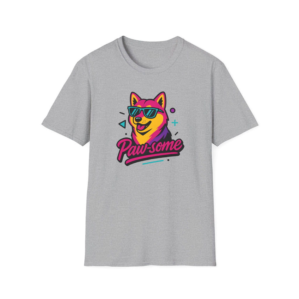 Husky Paw-some Neon Dog T-Shirt