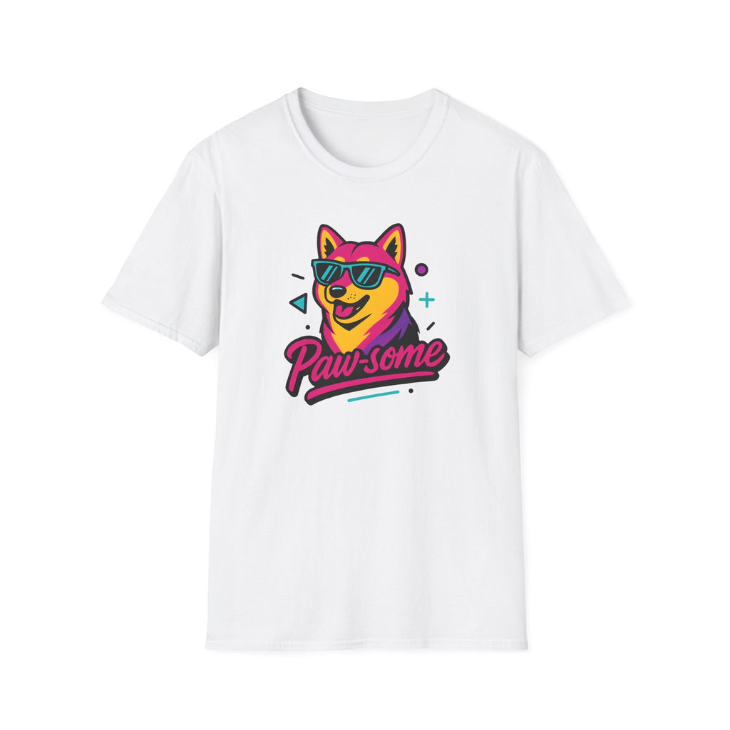 Husky Paw-some Neon Dog T-Shirt
