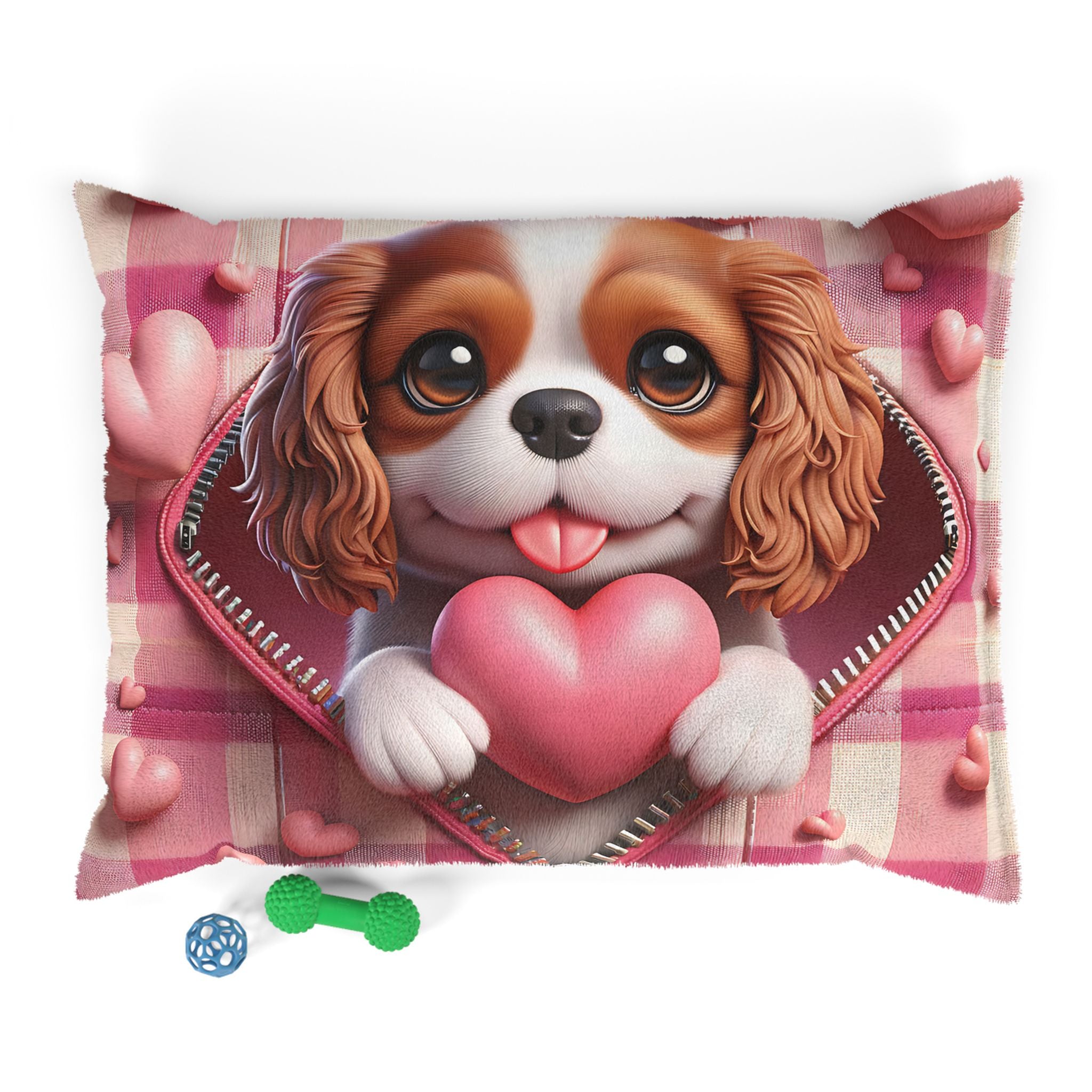 King Charles Cavalier Valentine's Dog Bed