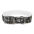 Holiday Ornament Dog Collar — Black & Gold Christmas Pattern