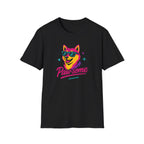 Husky Paw-some Neon Dog T-Shirt