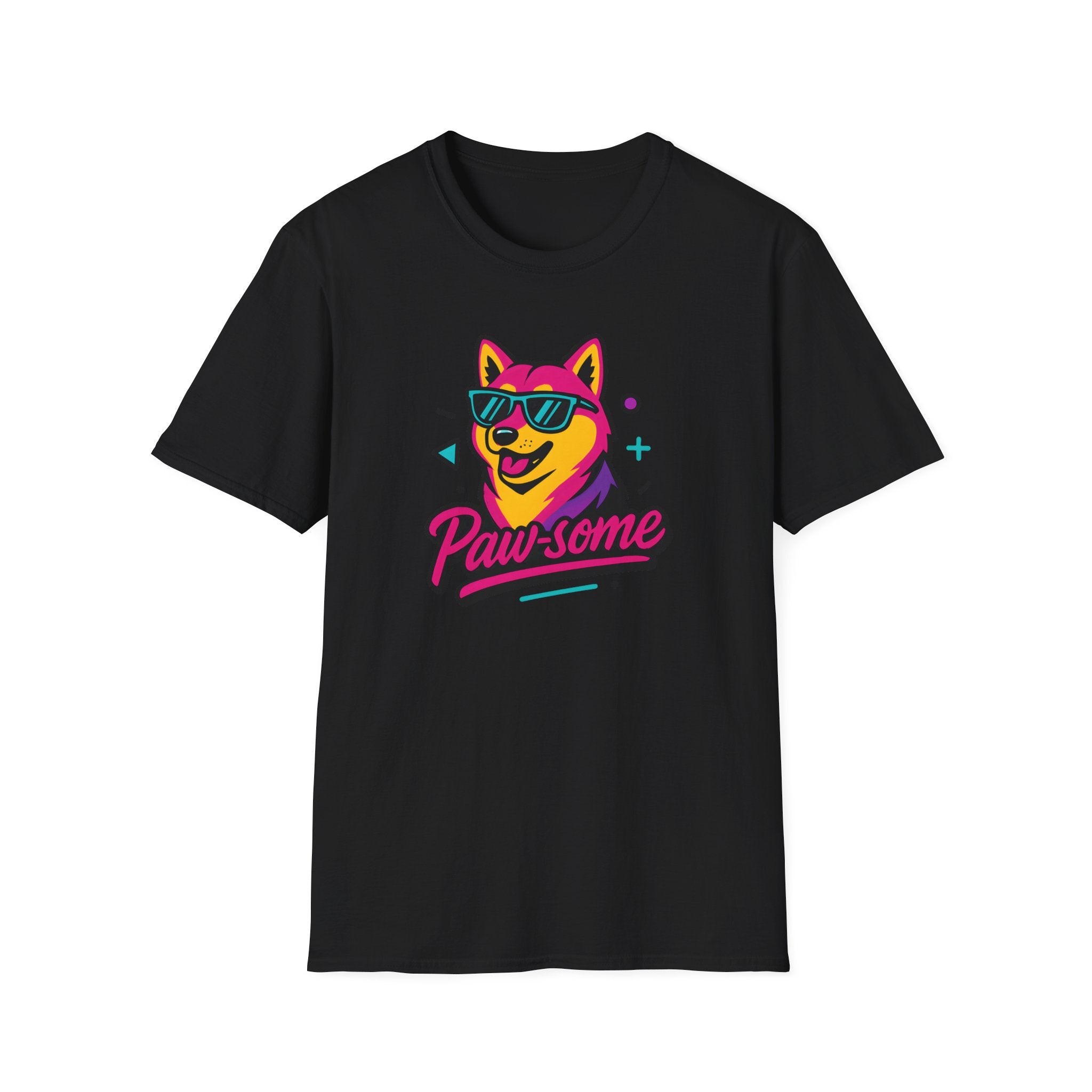 Husky Paw-some Neon Dog T-Shirt