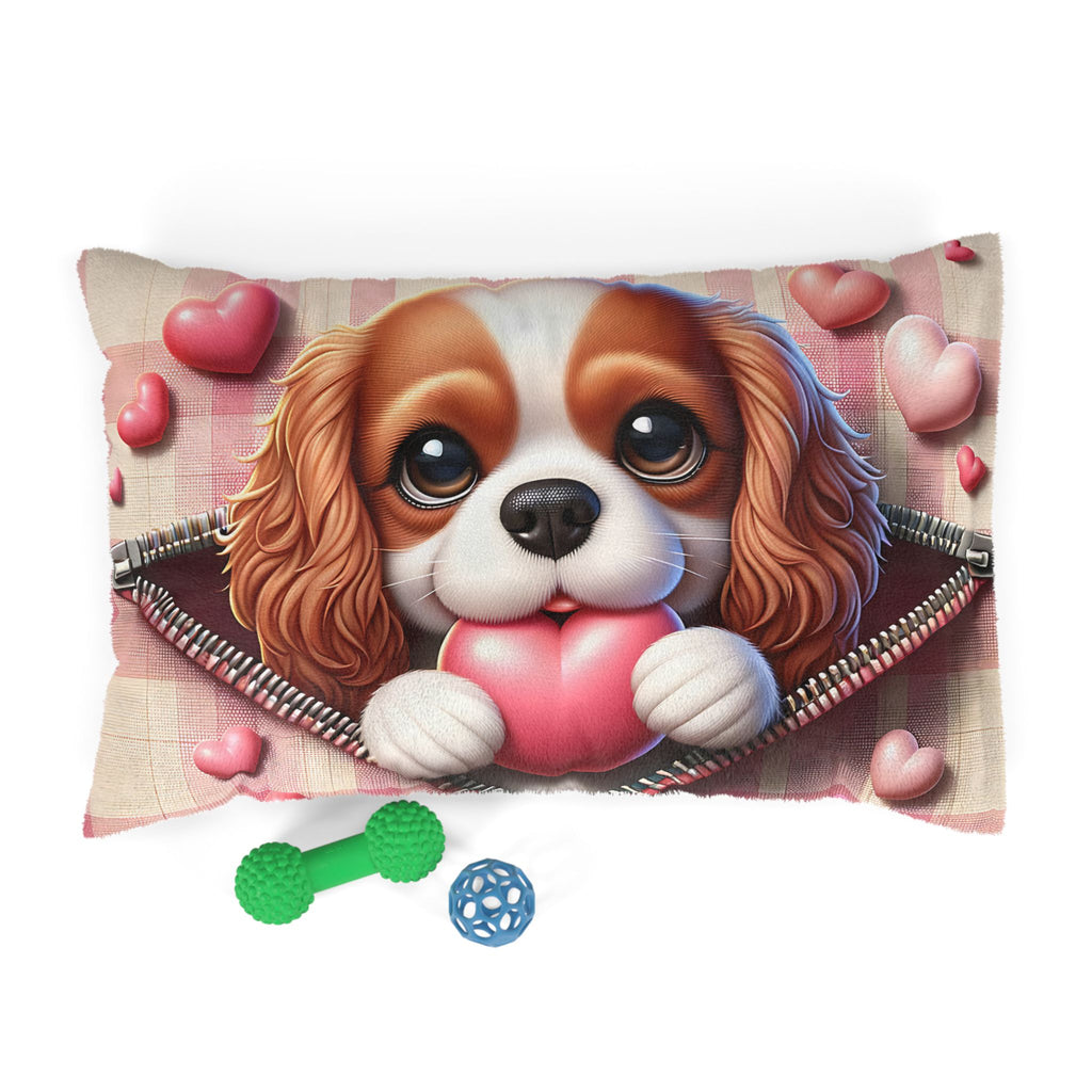 King Charles Cavalier Valentine's Dog Bed