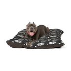 Black & White Leaves and Flowers Dog Bed