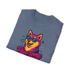 Husky Paw-some Neon Dog T-Shirt