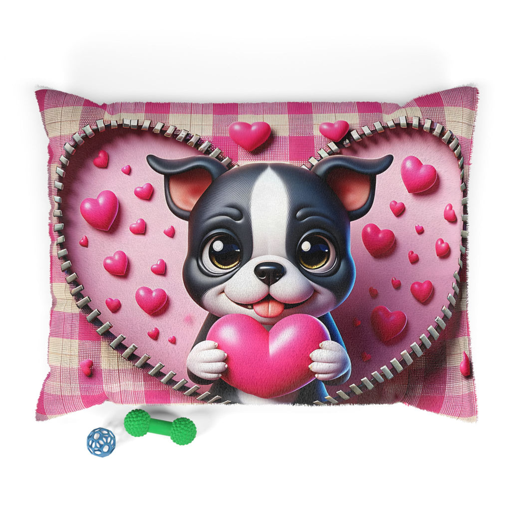 Boston Terrier Valentine's Dog Bed