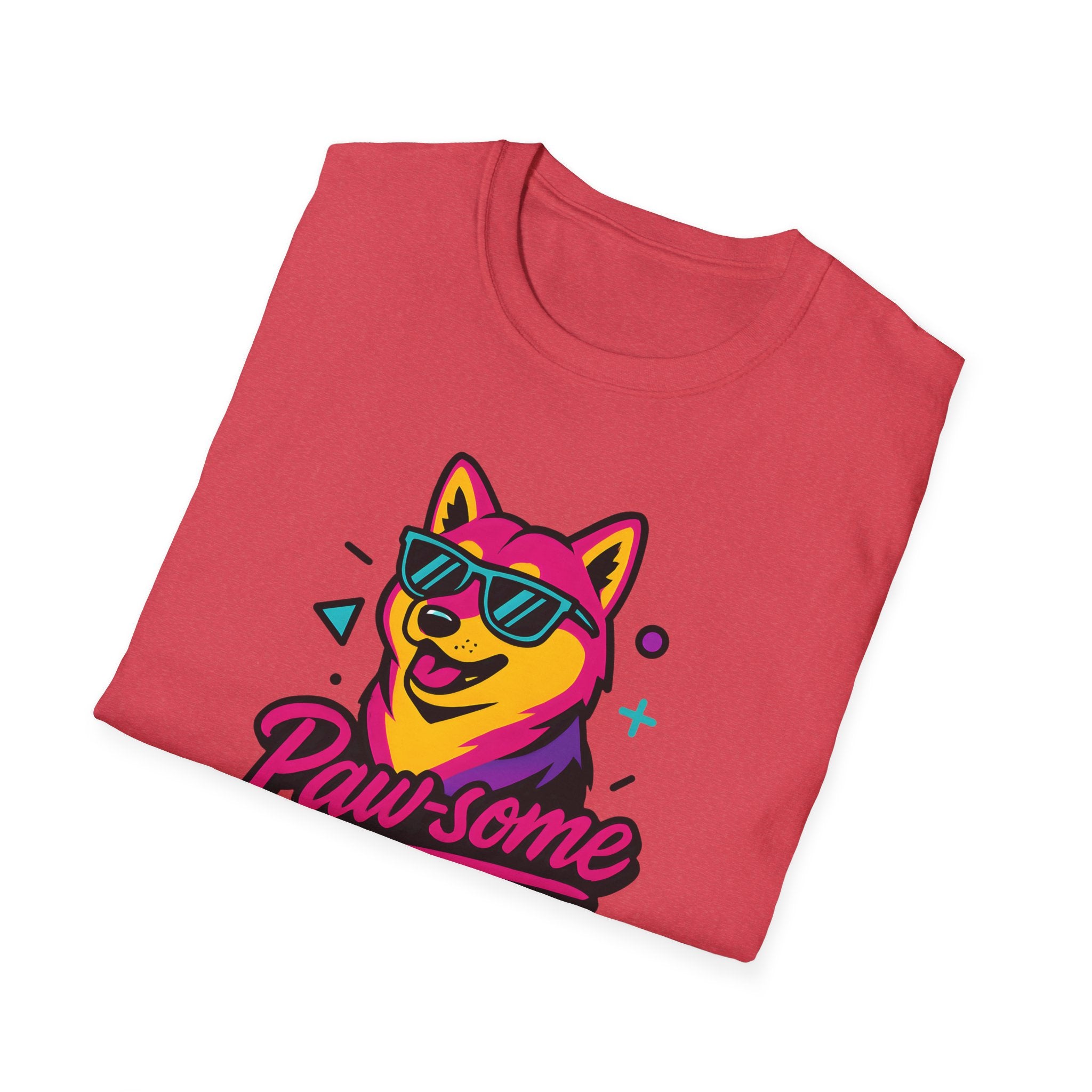 Husky Paw-some Neon Dog T-Shirt