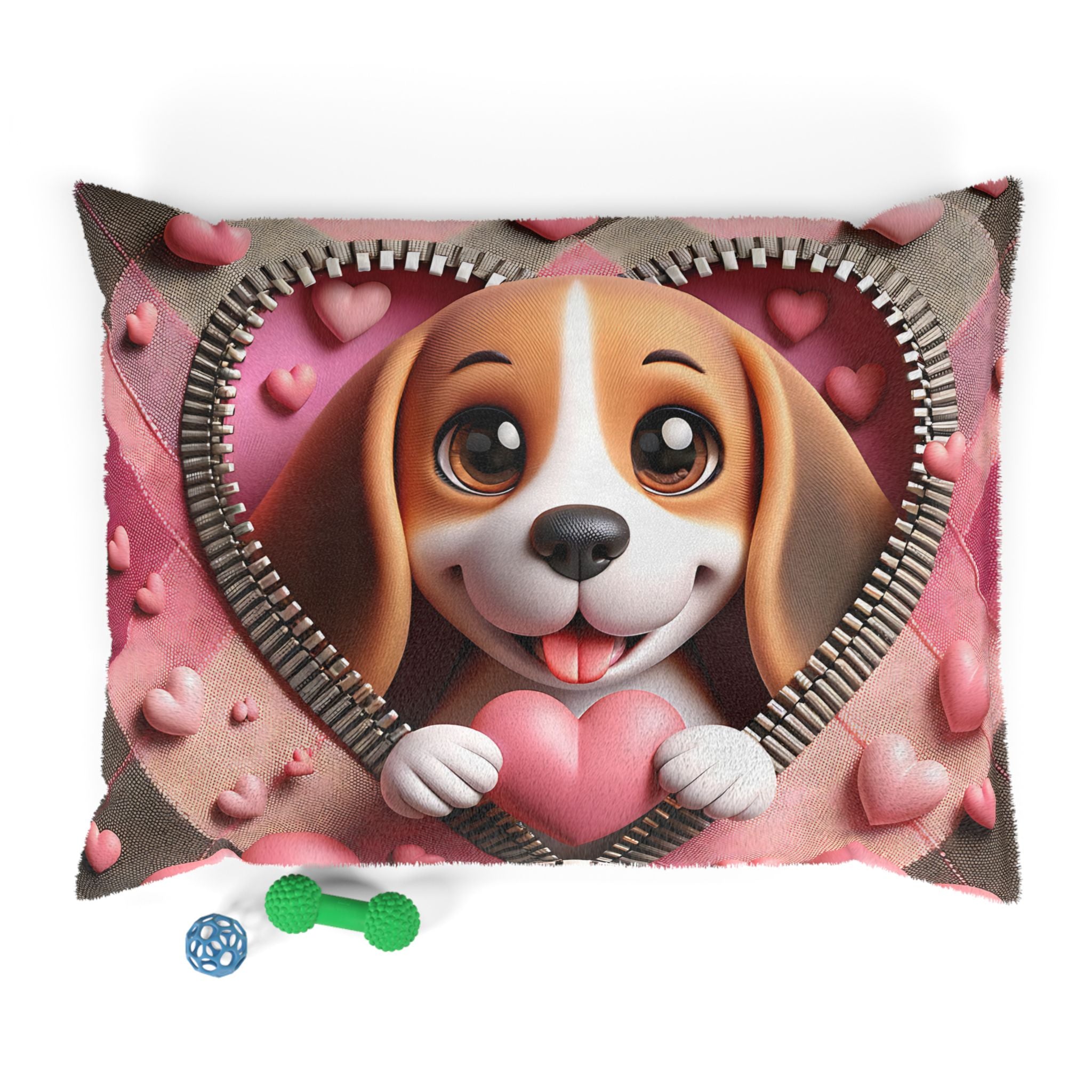 Beagle Valentine's Dog Bed