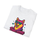 Husky Paw-some Neon Dog T-Shirt