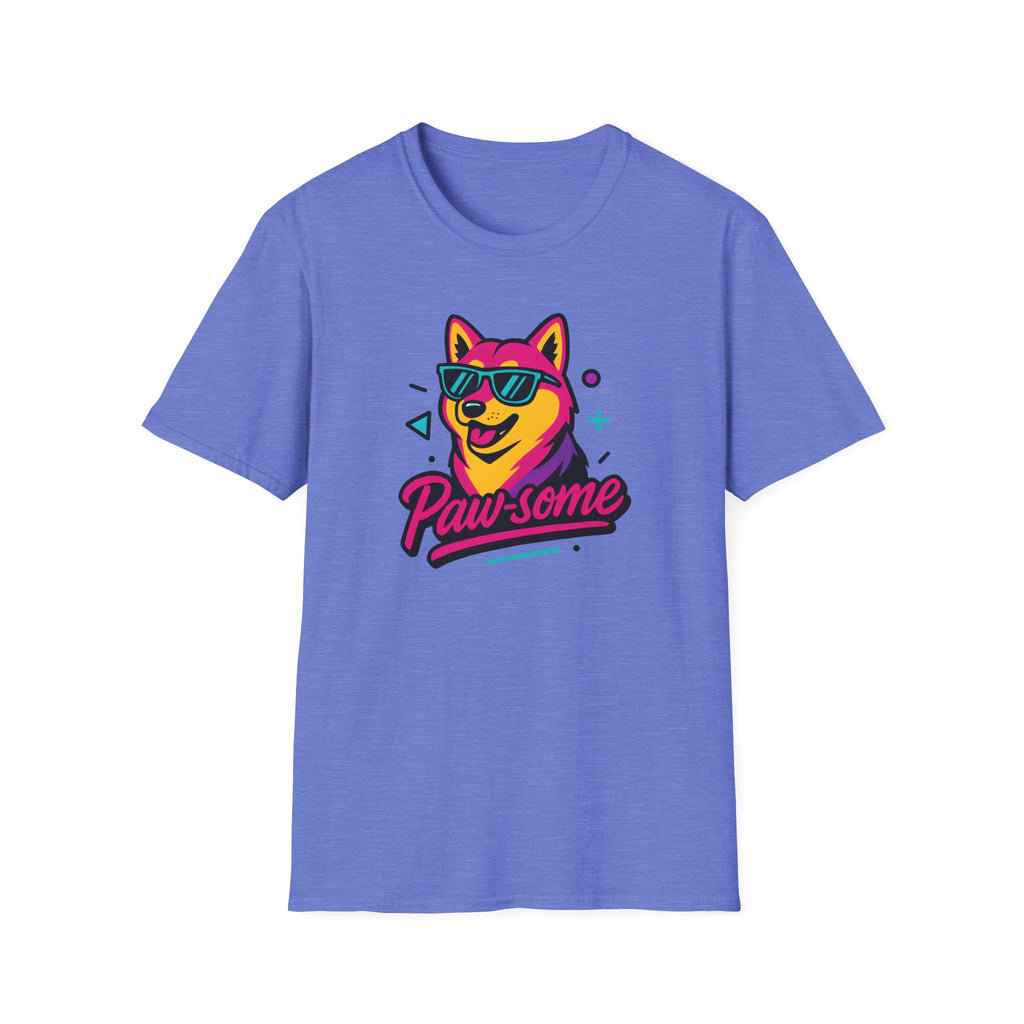 Husky Paw-some Neon Dog T-Shirt