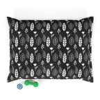 Black & White Leaves and Flowers Dog Bed