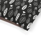 Black & White Leaves and Flowers Dog Bed