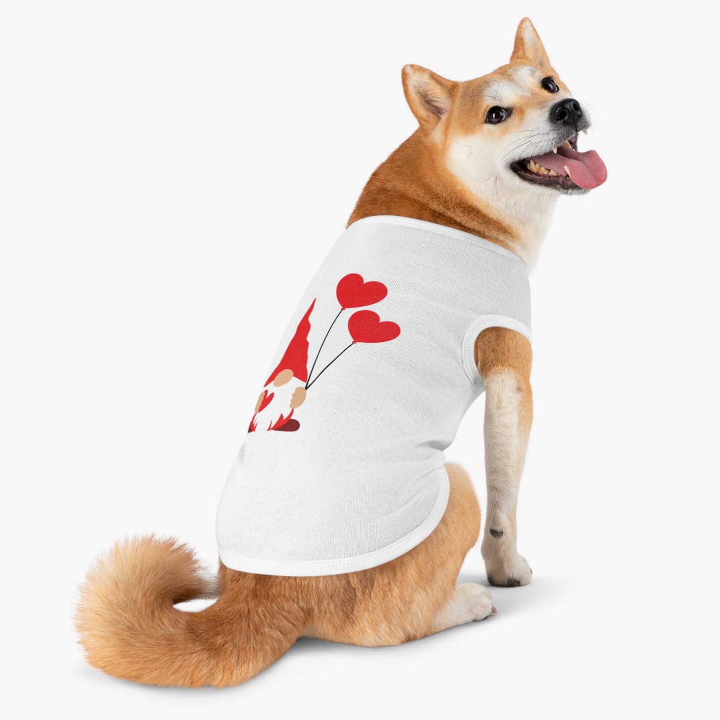 Gnome with Hearts Valentine Dog Tank Top