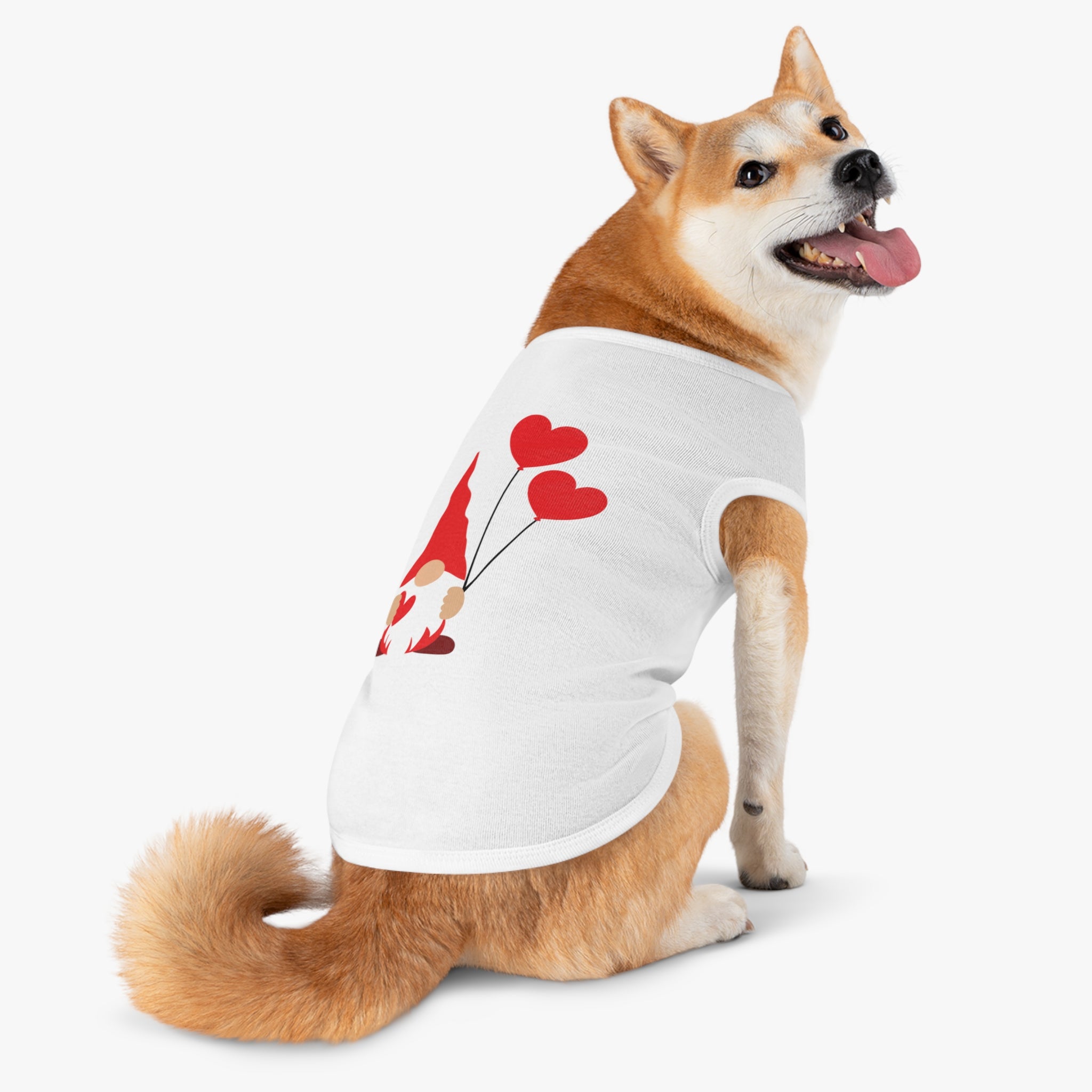 Gnome with Hearts Valentine Dog Tank Top