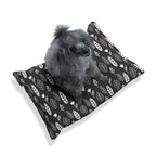Black & White Leaves and Flowers Dog Bed