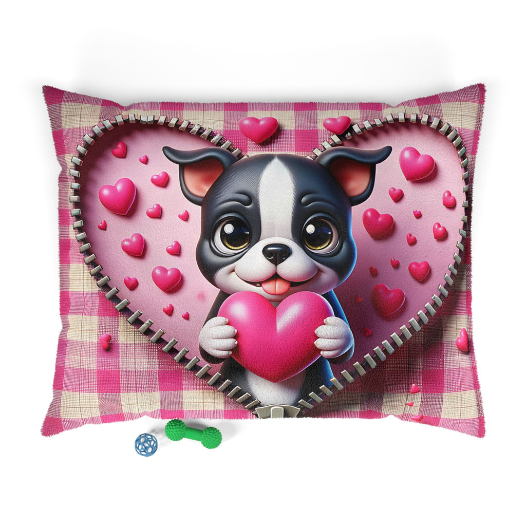 Boston Terrier Valentine's Dog Bed