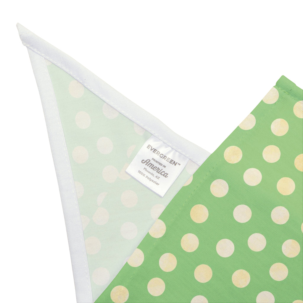 Green Polka Dots Dog Bandana