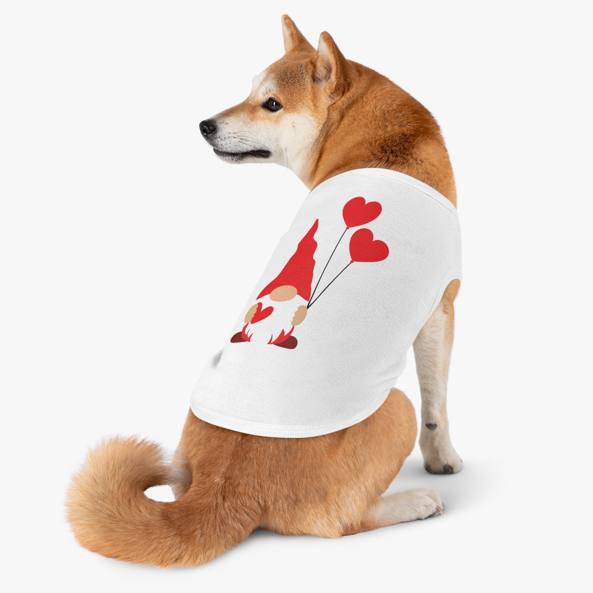 Gnome with Hearts Valentine Dog Tank Top