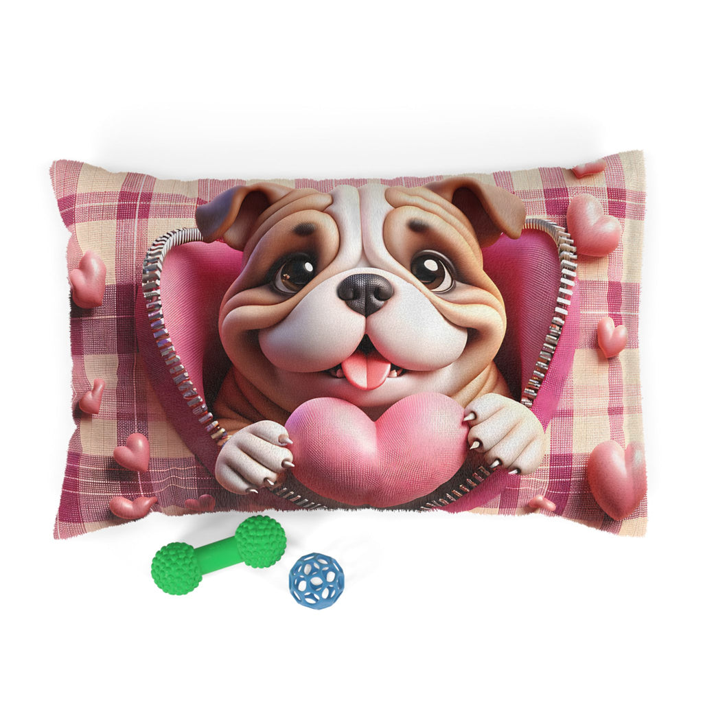 Bulldog Valentine's Dog Bed