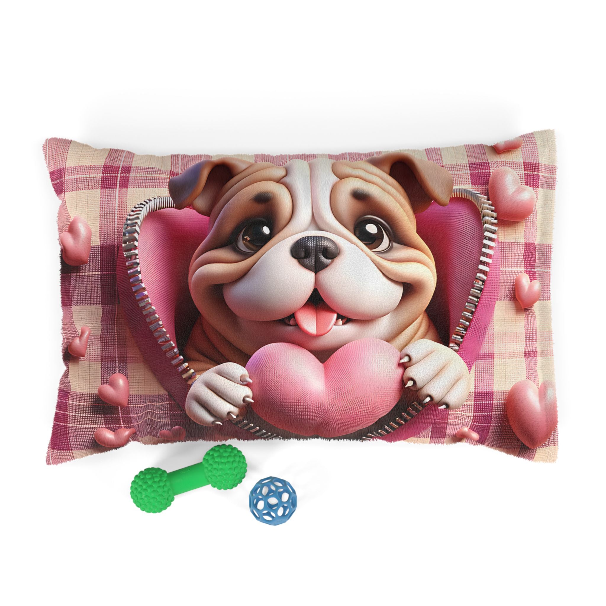 Bulldog Valentine's Dog Bed