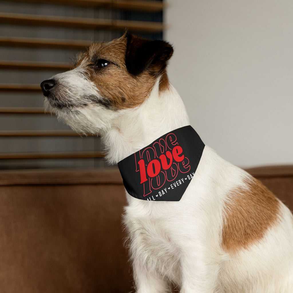 Love Love Love All Day Every Day Dog  Bandana Collar
