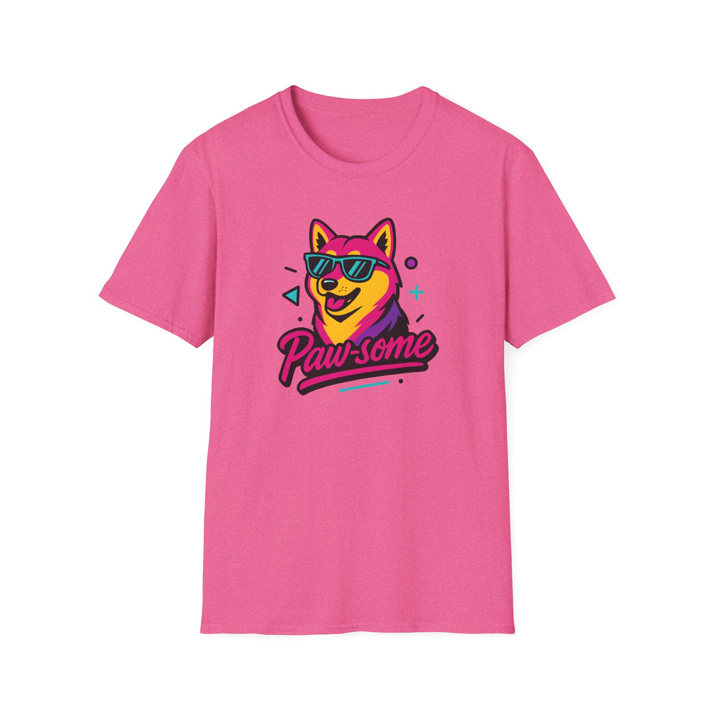 Husky Paw-some Neon Dog T-Shirt