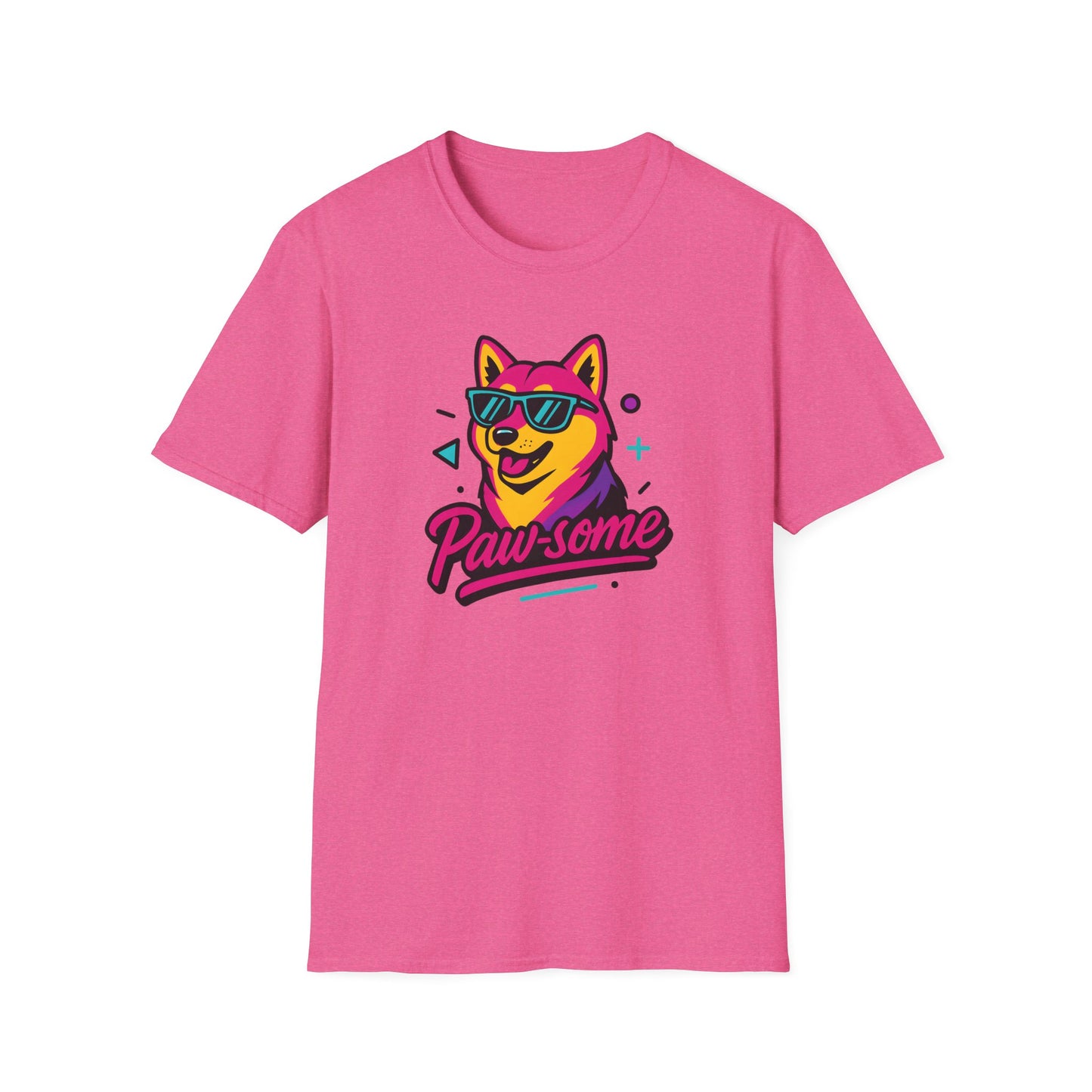 Husky Paw-some Neon Dog T-Shirt
