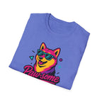 Husky Paw-some Neon Dog T-Shirt
