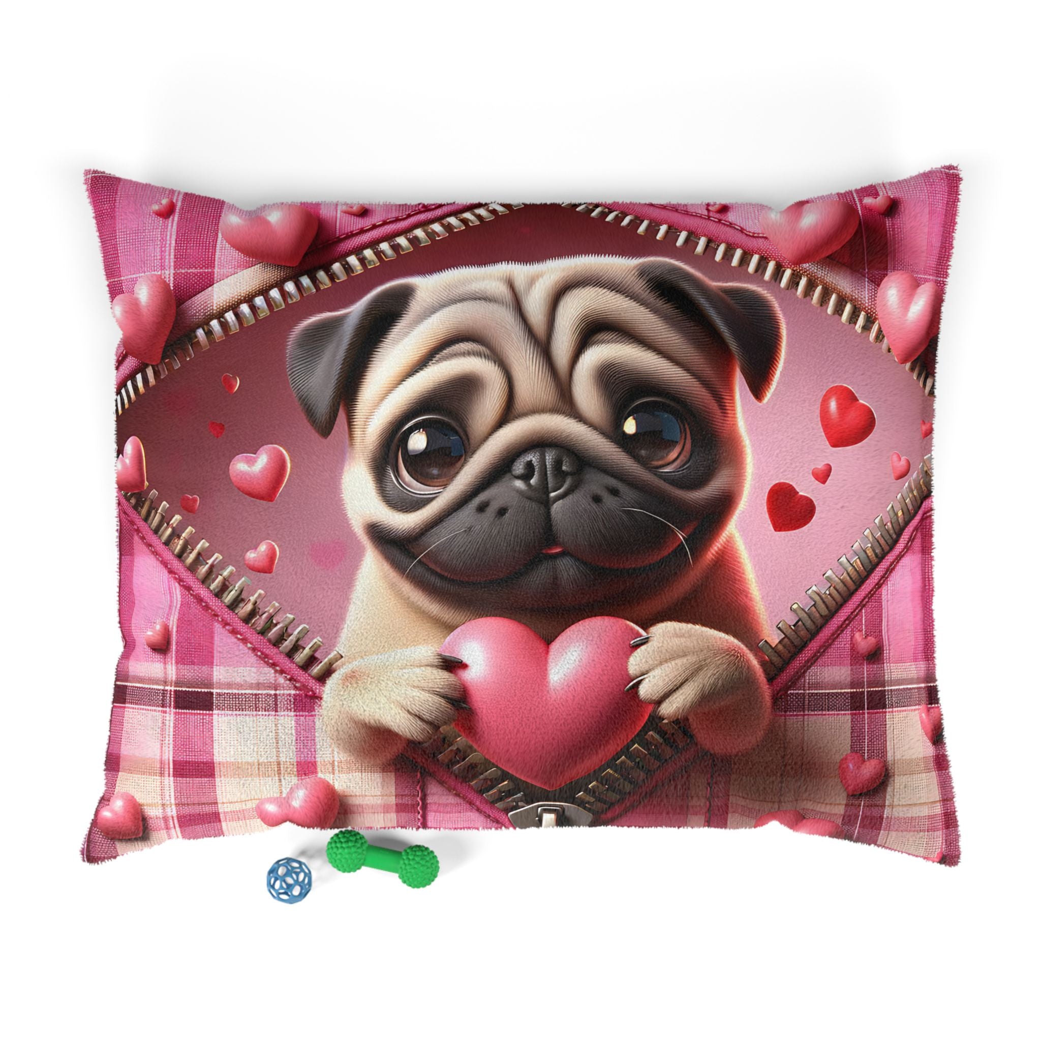 Pug Valentine's Dog Bed