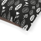 Black & White Leaves and Flowers Dog Bed