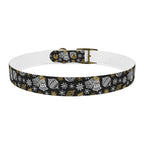 Holiday Ornament Dog Collar — Black & Gold Christmas Pattern